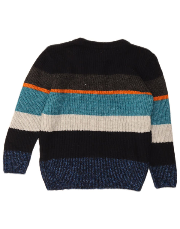 Marks & Spencer Jungen-Pullover mit U-Boot-Ausschnitt, 5–6 Jahre, marineblau gestreift