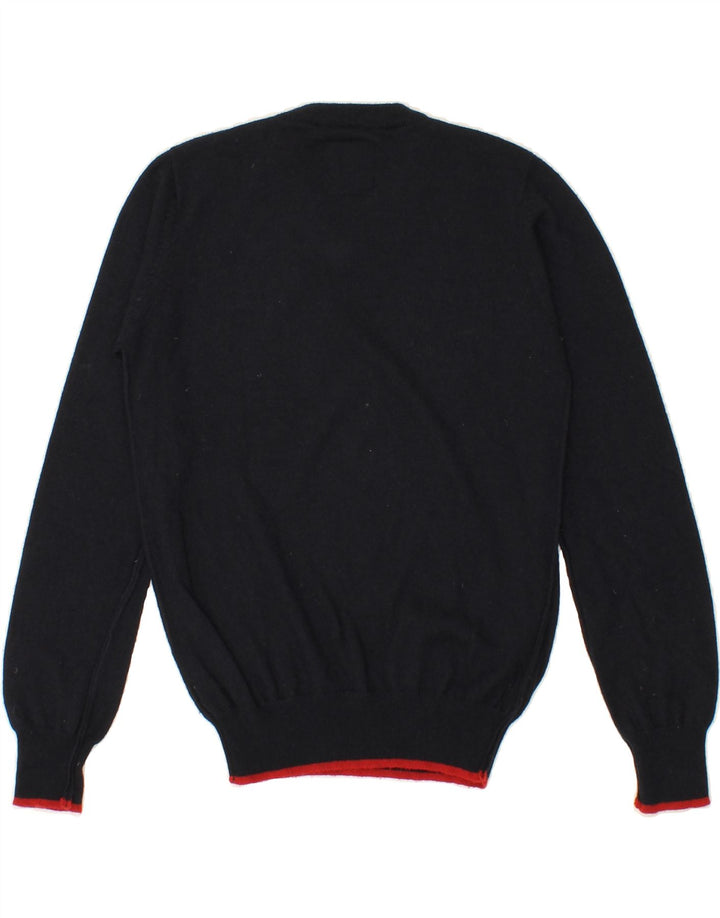 GAS Boys V-Neck Jumper Sweater 11-12 Years Navy Blue Wool Vintage Gas and Second-Hand Gas from Messina Hembry 