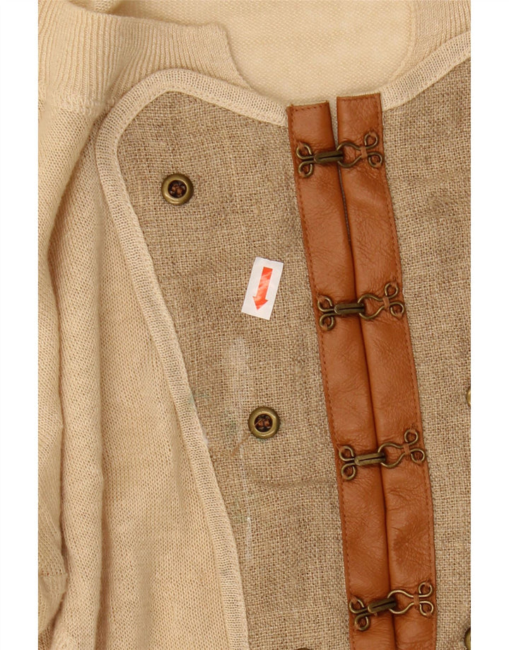 ALL SAINTS Damen-Pullover mit U-Boot-Ausschnitt, UK 12, mittelbeiges Leinen