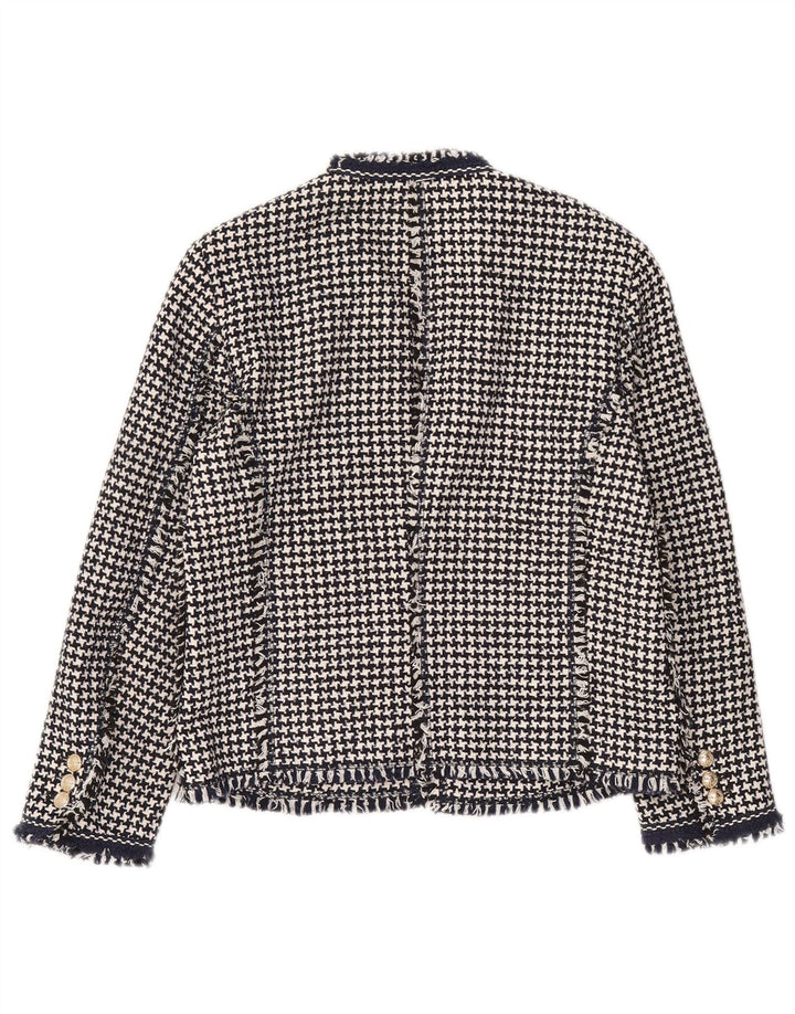 Offener Blazer für Damen von Zara, Gr. 12, Mittelschwarz, Hahnentrittmuster