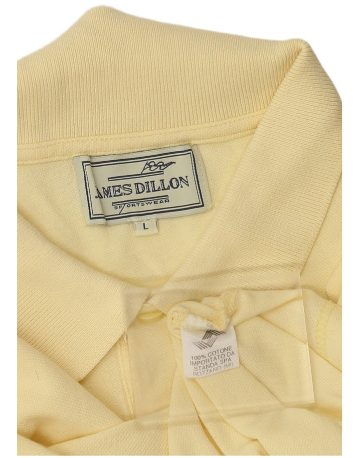 James Dillon Herren-Poloshirt, groß, gelbe Baumwolle