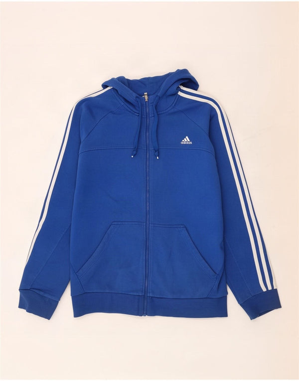 Adidas Herren Zip Hoodie Pullover XL Blau Baumwolle
