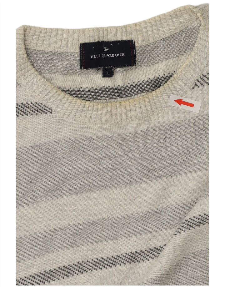 Marks & Spencer Herren-Pullover „Harbor“ mit Rundhalsausschnitt, Blau, Größe L, Grau