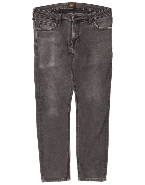 Lee Damen Skinny Jeans W33 L27 Graue Baumwolle