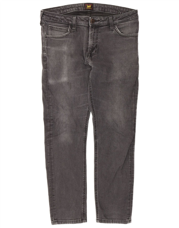Lee Damen Skinny Jeans W33 L27 Graue Baumwolle