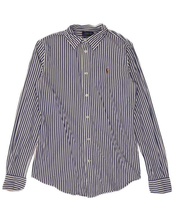 Polo Ralph Lauren Damen Stretch Slim Shirt US 4 Small Marineblau Nadelstreifen