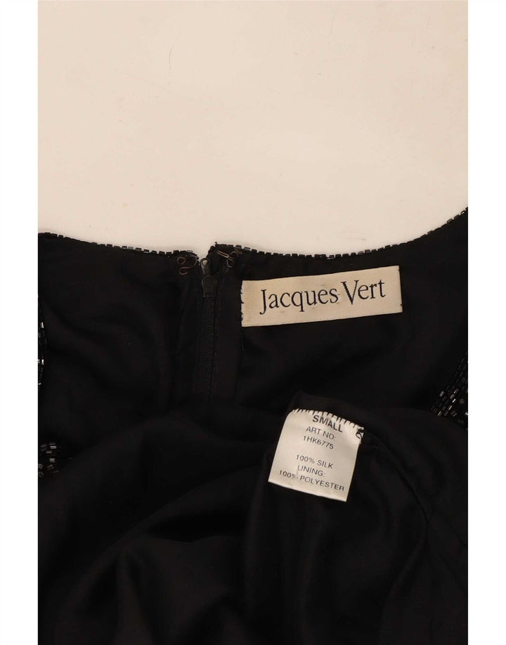Jacques Vert Damen Abendbluse mit Pailletten, UK 10, Größe S, schwarze Seide