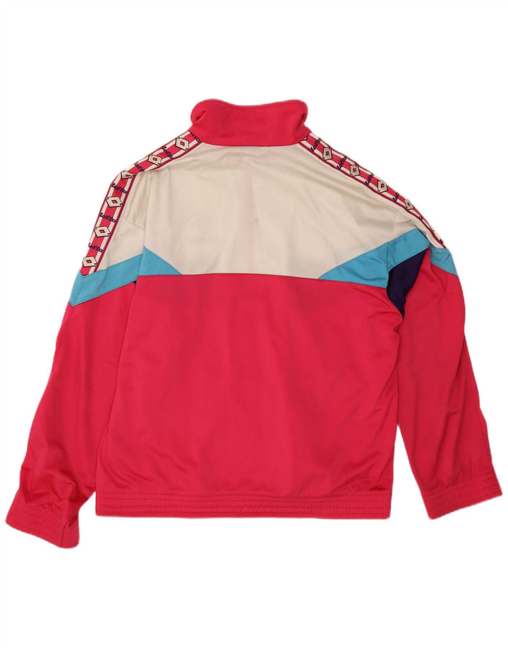 Lotto Herren-Trainingsanzugoberteil mit Grafik, Mittelrosa, Farbblock-Polyester