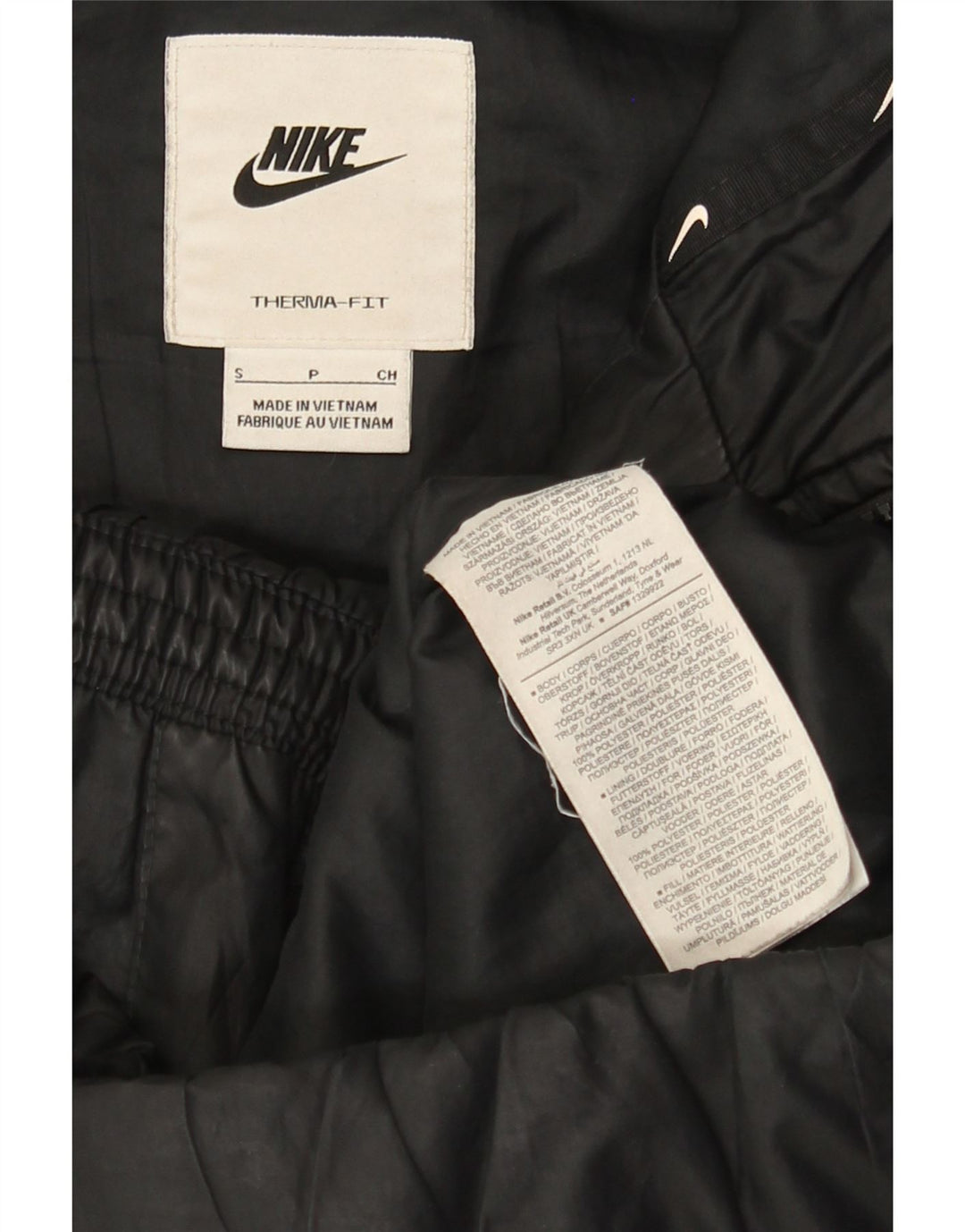 Nike Damen Therma-Fit Übergroße gepolsterte Jacke UK 10 Small Schwarz Polyester