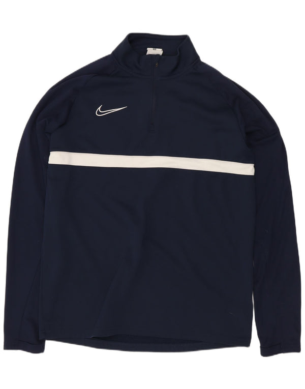 Nike Herren Dri Fit Pullover-Trainingsanzug-Oberteil, mittelgroß, Marineblau, Farbblock