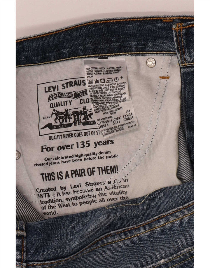 Levi's Herren 511 Slim Jeans W33 L30 Blaue Baumwolle