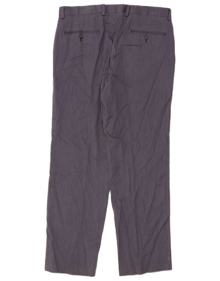 Gerade Herren-Anzughose von Ralph Lauren, W33, L30, marineblaues Polyester
