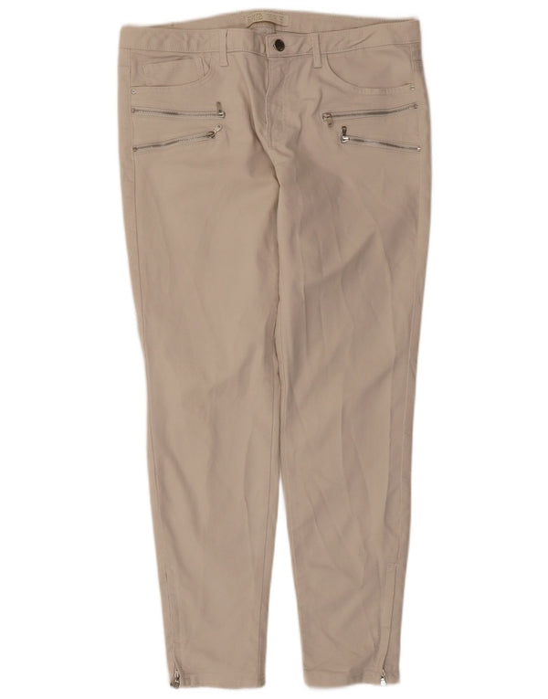 Schmale Freizeithose für Damen von Zara, EU 44, XL, B34, L28, gebrochenes Weiß, Baumwolle
