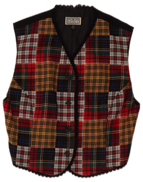 Vintage Damen Weste IT 44 Medium Mehrfarbig Patchwork