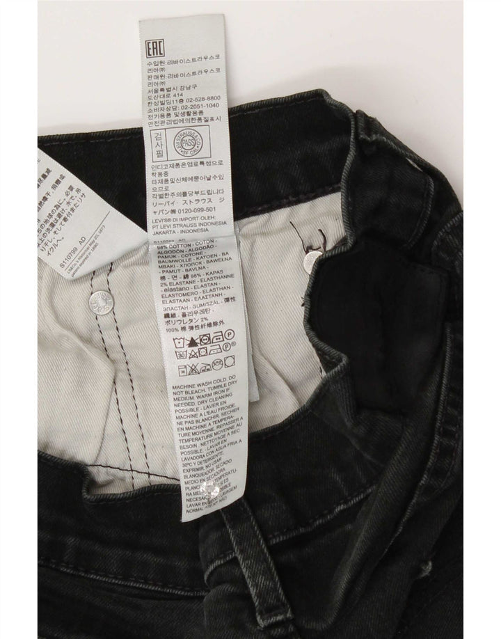 Levi's Herren Straight Jeans W33 L30 Schwarze Baumwolle