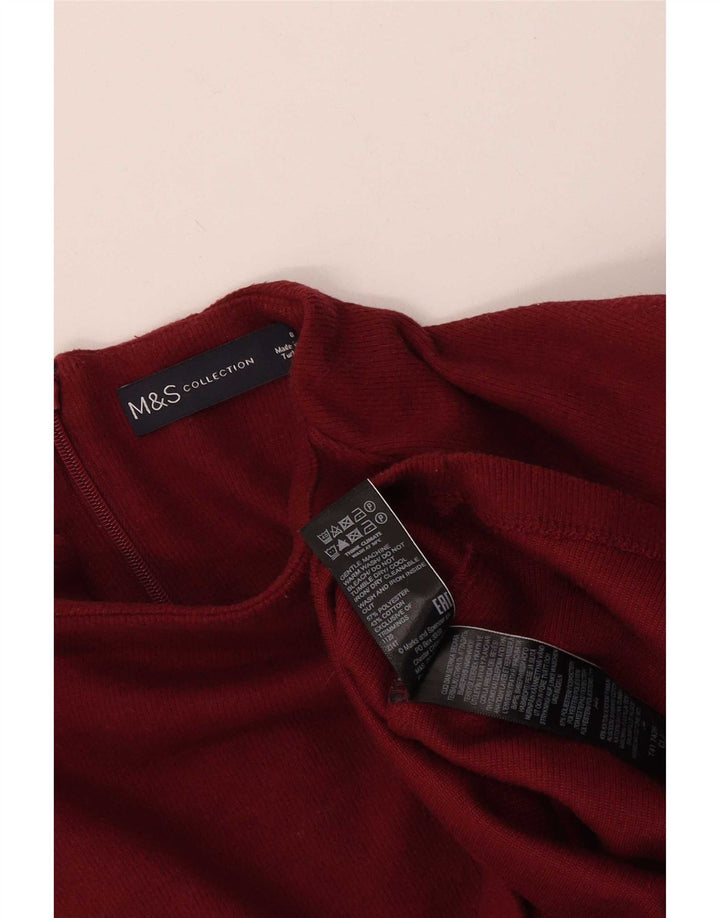 Marks & Spencer Damen-Top, 3/4-Ärmel, UK-Größe 8, Größe S, Burgunderrot, Polyester