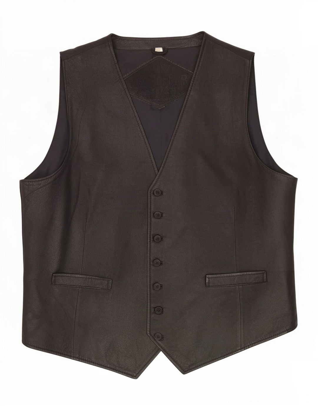 Vintage Herren Lederweste IT 54 XL Schwarz