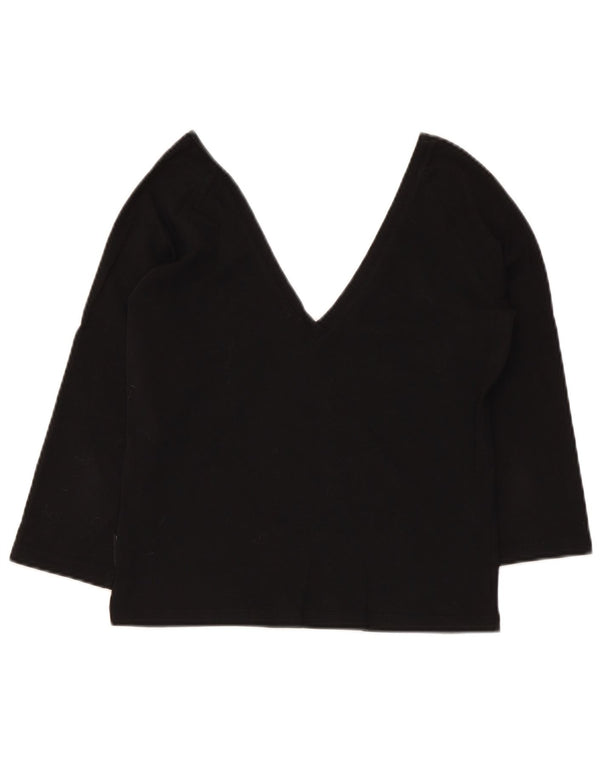 Max & Co. Damen Crop 3/4-Ärmel-Blusenoberteil UK 14 Large Schwarz