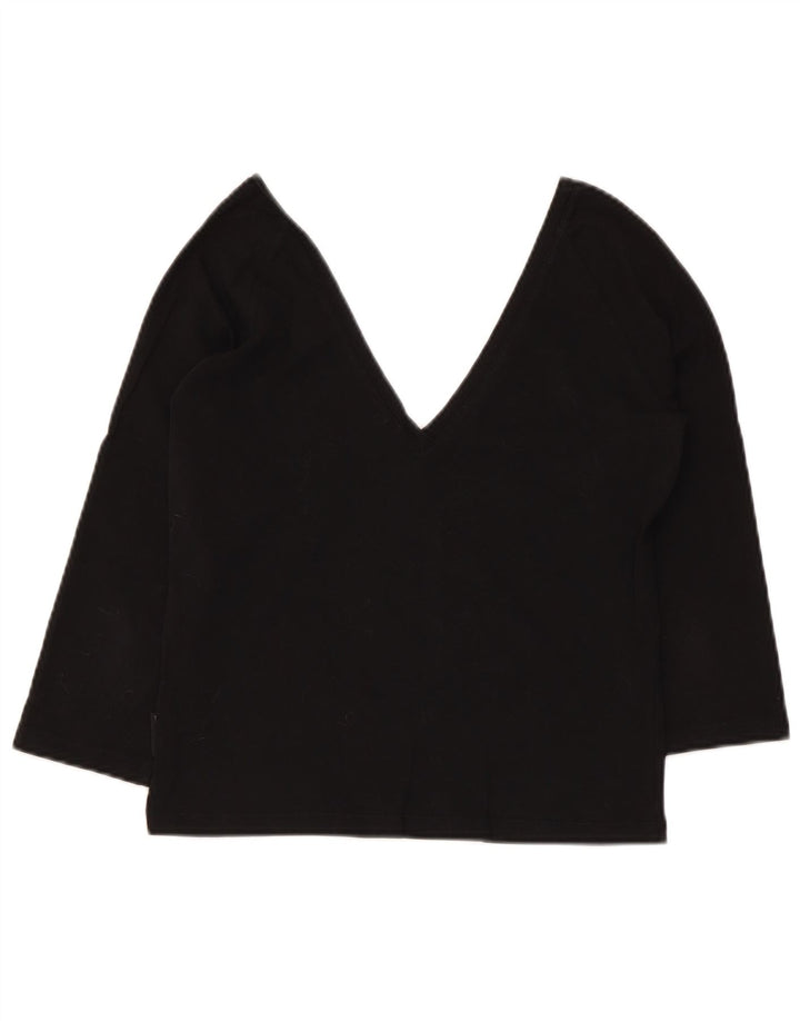 Max & Co. Damen Crop 3/4-Ärmel-Blusenoberteil UK 14 Large Schwarz