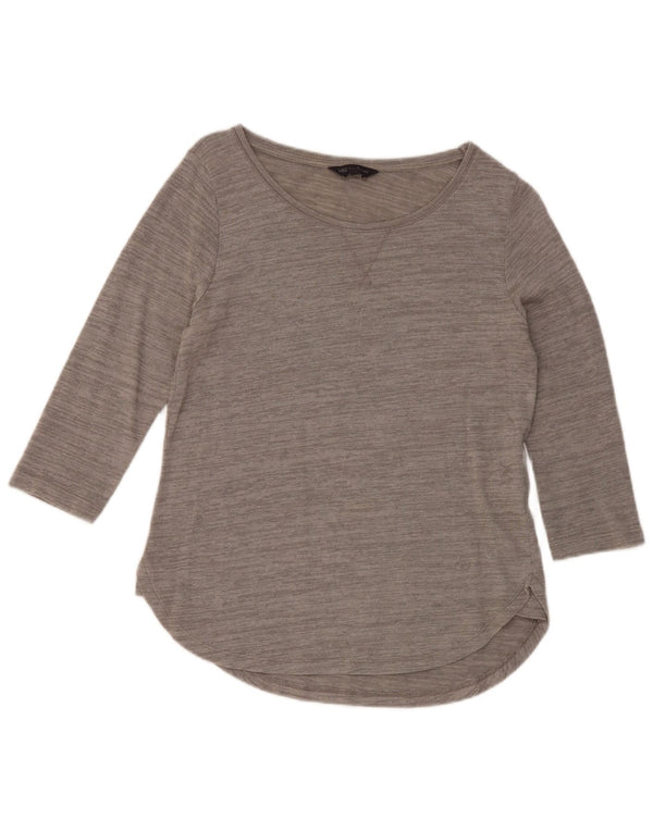 Marks & Spencer Damen-Top, 3/4-Ärmel, UK-Größe 10, Größe S, grau gefleckte Viskose