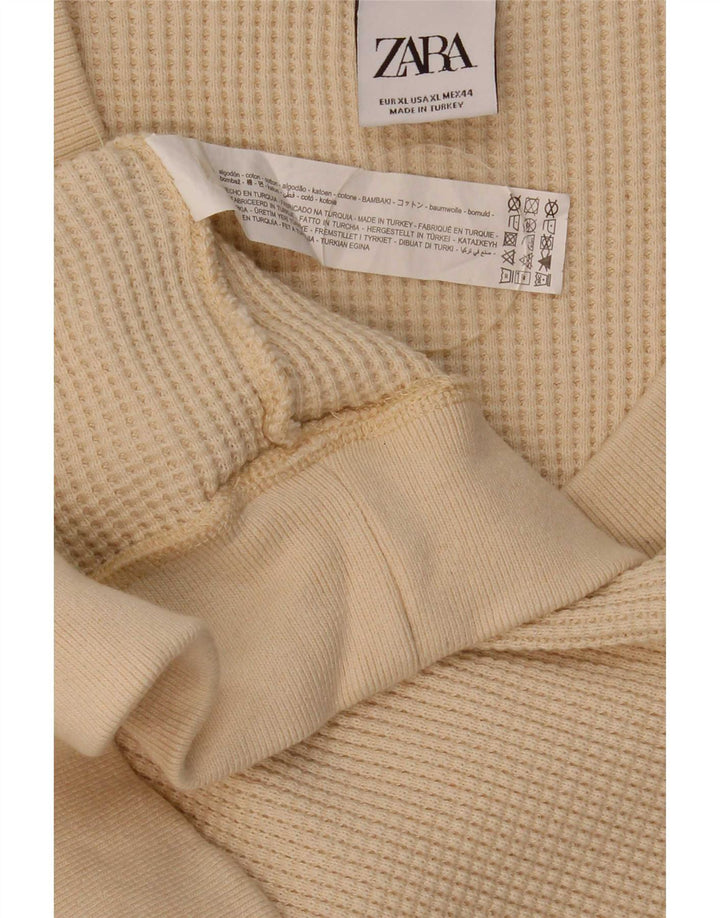 Zara Herren Weste Tank Top XL Beige Baumwolle