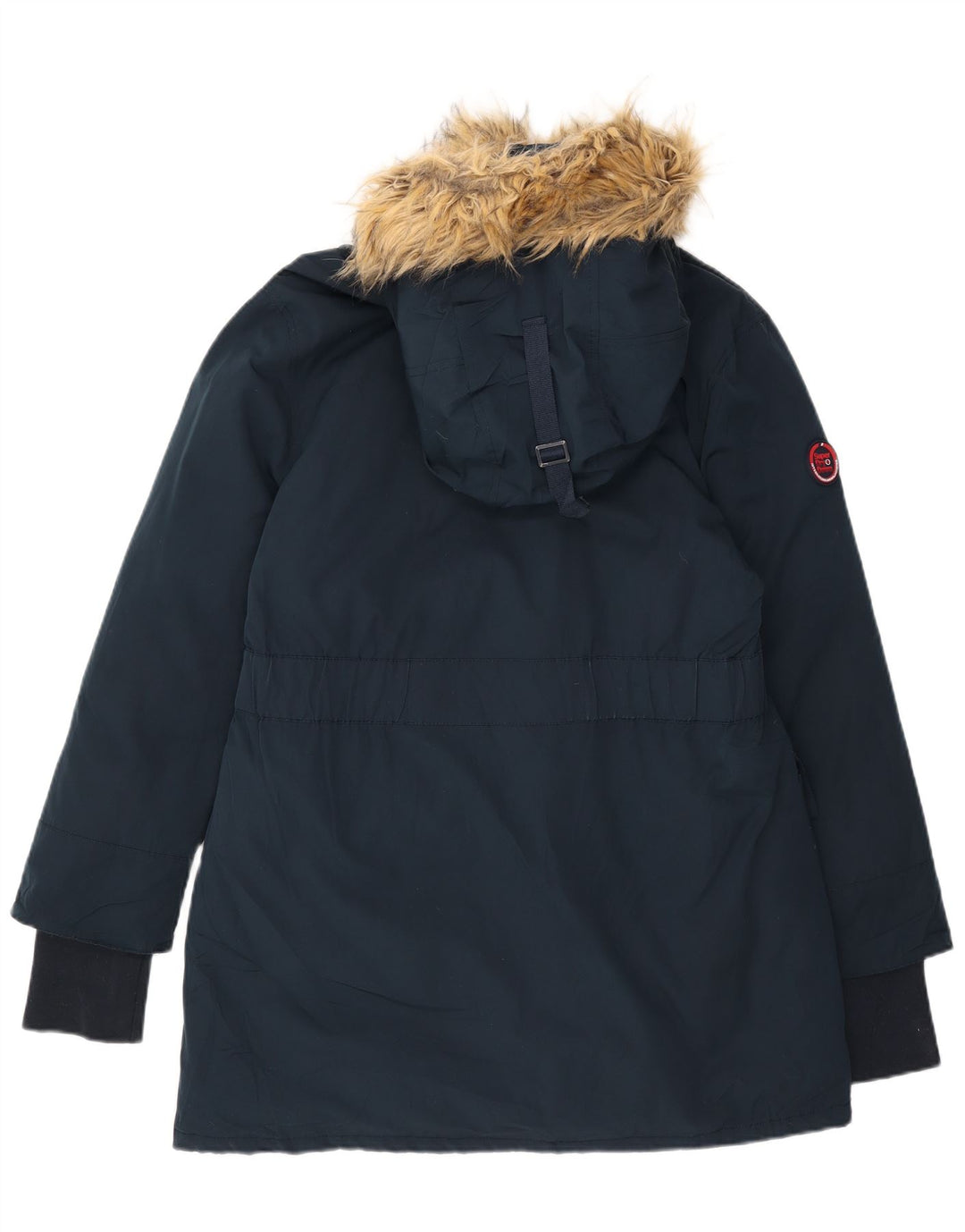 Superdry Wattierter Mantel mit Kapuze für Damen, UK 16, Größe L, Marineblau, Polyester