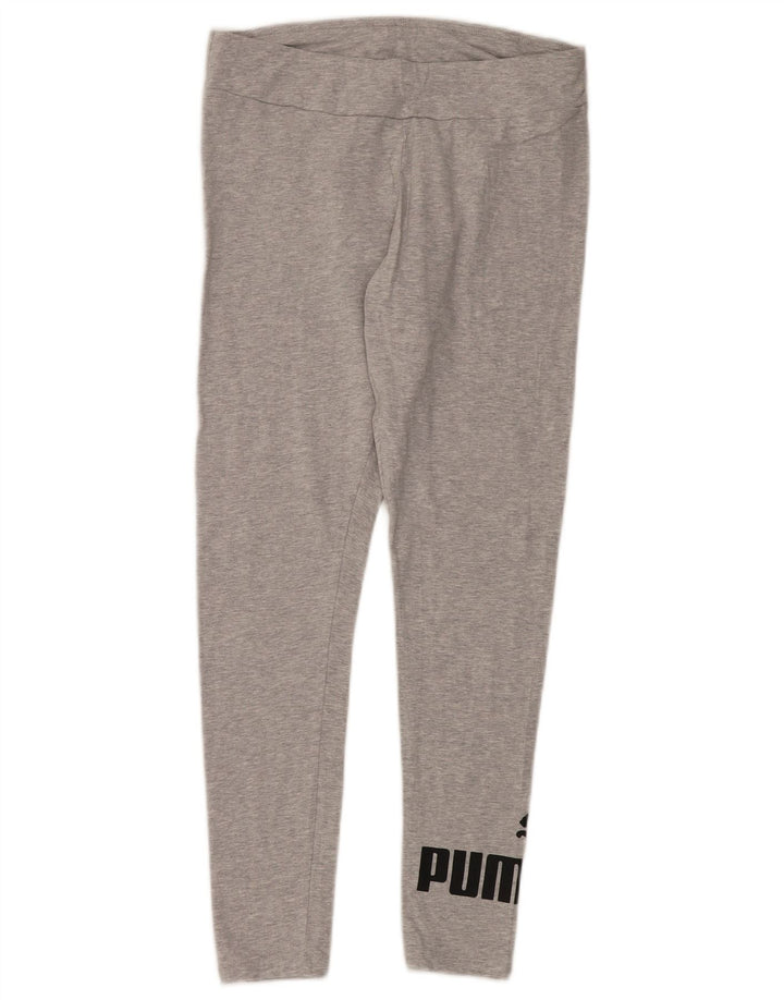 Puma Womens Graphic Leggings UK 14 Mittelgraue Baumwolle