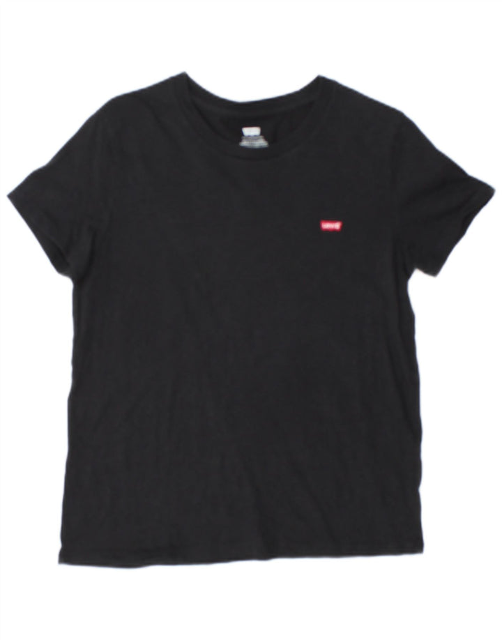 Levi's Damen-T-Shirt-Oberteil in Übergröße, UK 10, Größe S, Schwarz, Baumwolle