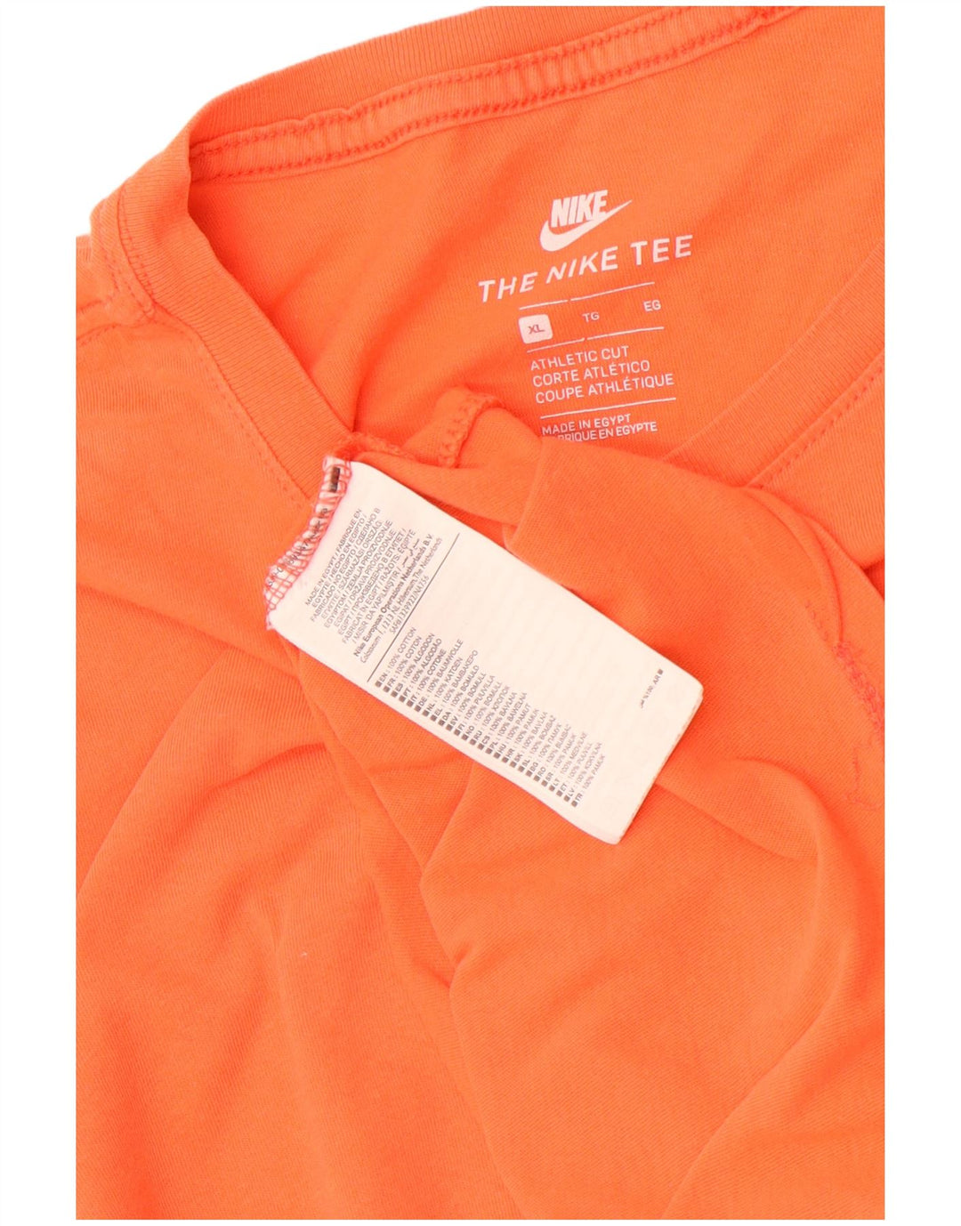 Nike Herren Athletic Cut T-Shirt Top XL Orange Baumwolle