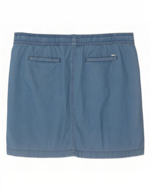 Tommy Hilfiger Damen Minirock US 12 Large W36 Blaue Baumwolle