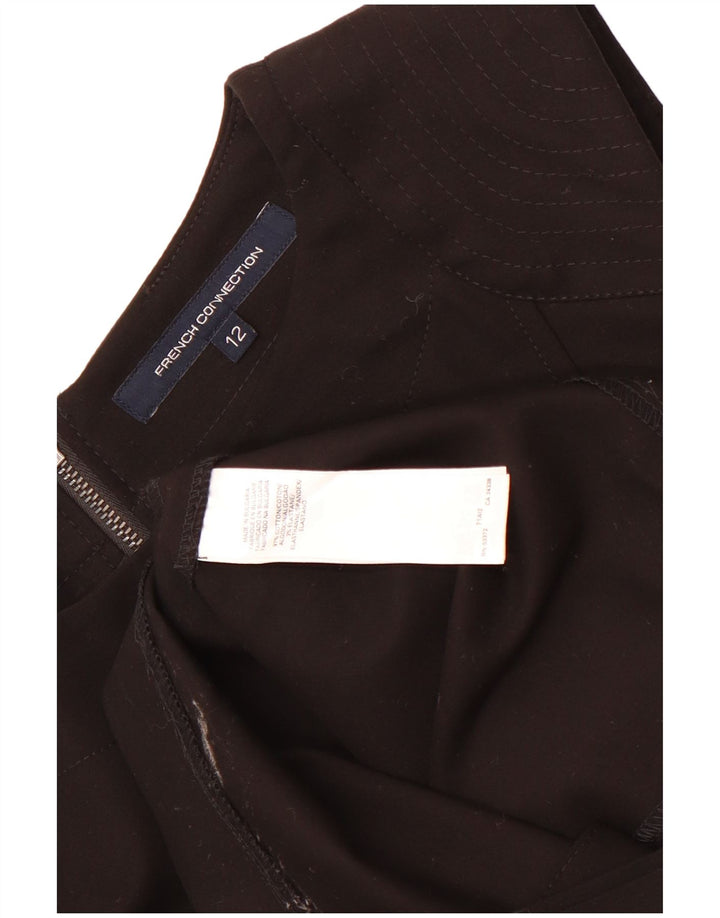 French Connection Ärmelloses Damen-Etuikleid, UK-Größe 12, Mittelschwarz, Baumwolle