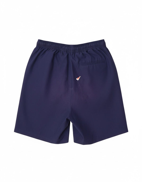 ADIDAS Damen Sportshorts UK 12 Medium Marineblau Polyester