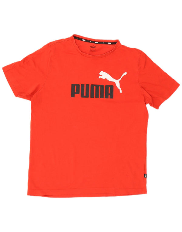 Puma Herren Grafik T-Shirt Top Große rote Baumwolle