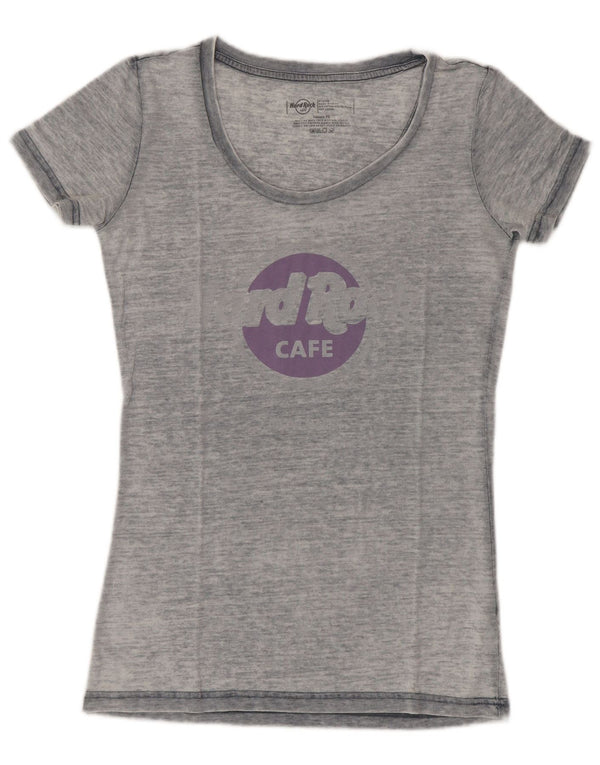 Hard Rock Cafe Grafik-T-Shirt-Oberteil für Mädchen, 7–8 Jahre, mittelgraue Baumwolle