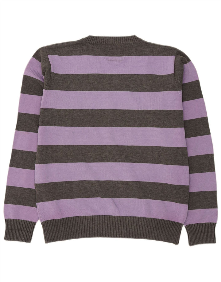 Jack & Jones Herren-Pullover mit V-Ausschnitt, mittelviolett gestreift