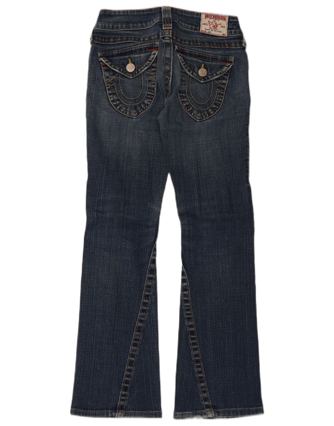 True Religion Damen Bootcut-Jeans W24 L27 Blaue Baumwolle