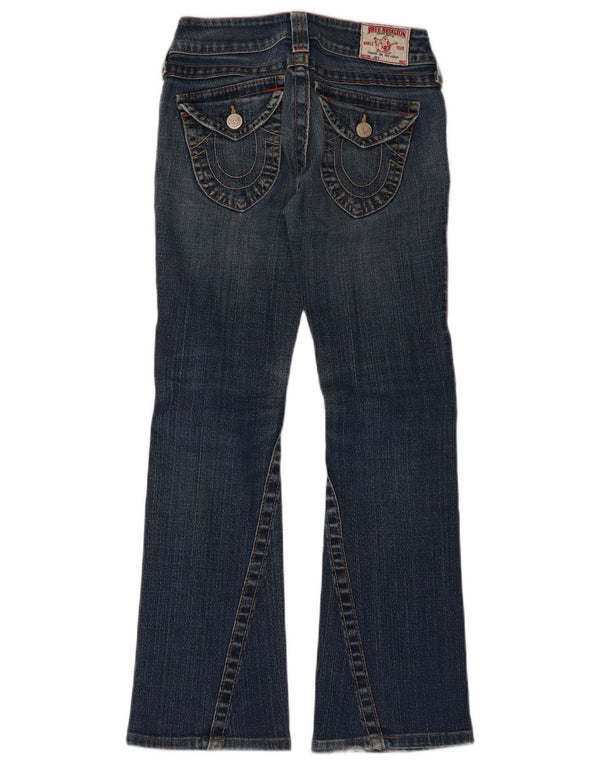 True Religion Damen Bootcut-Jeans W24 L27 Blaue Baumwolle