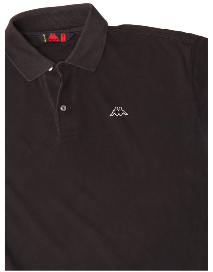 KAPPA Herren Langarm-Poloshirt XL Schwarz Baumwolle