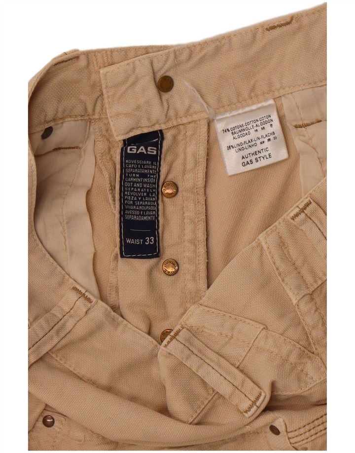 Gas Herren Chinoshorts W33 Mittelbeige Baumwolle