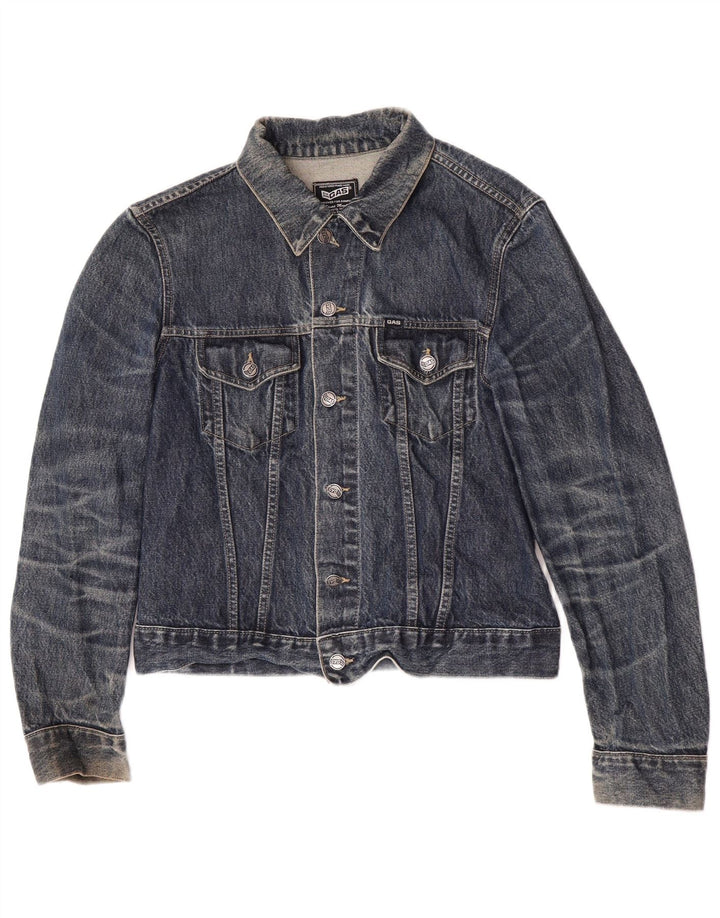 Gas Damen Jeansjacke UK 14 Medium Marineblau Baumwolle