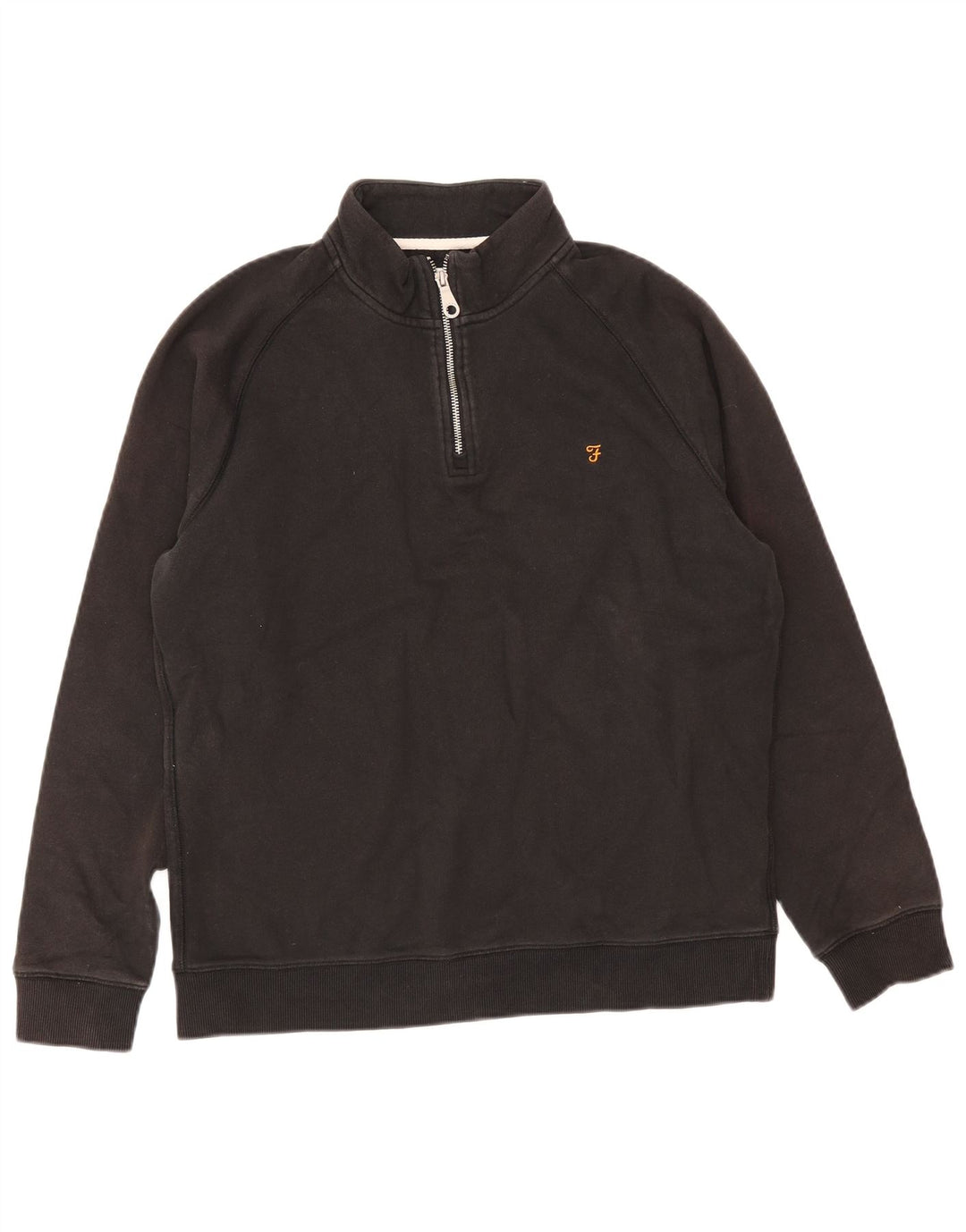 Farah Herren-Sweatshirt mit Reißverschluss, XL, Baumwolle, Schwarz