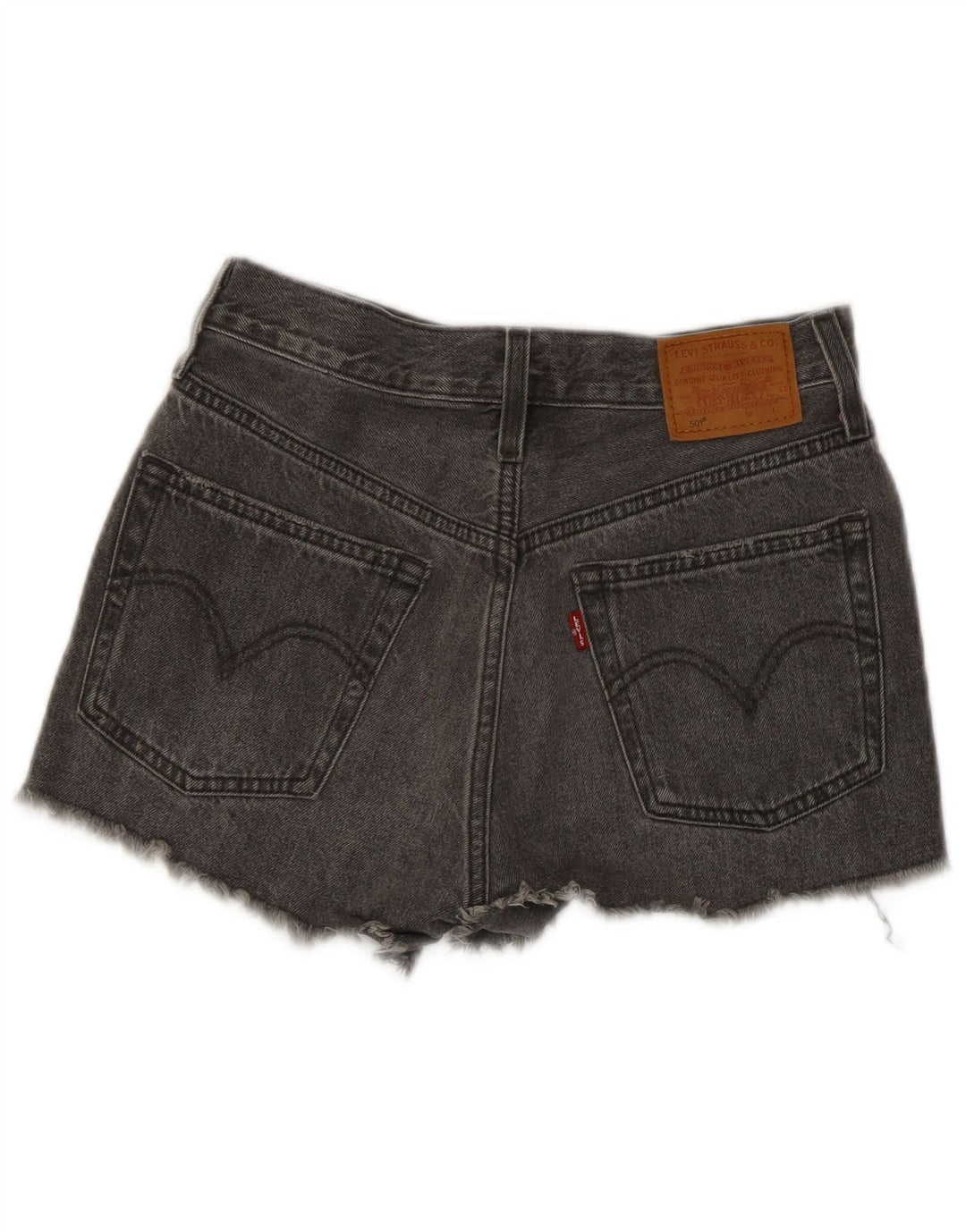 LEVI'S Damen 501 Jeansshorts W24 XS Graue Baumwolle