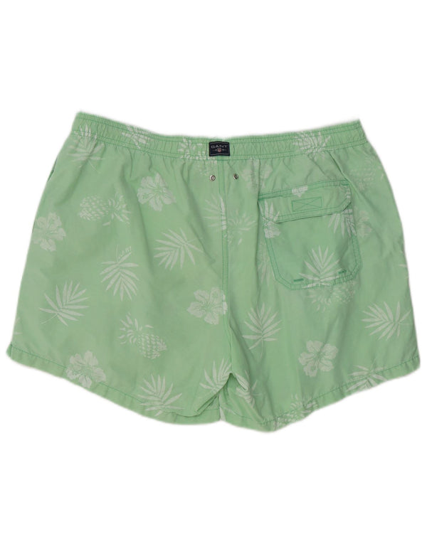 Gant Herren-Badeshorts XL aus Baumwolle mit grünem Blumenmuster