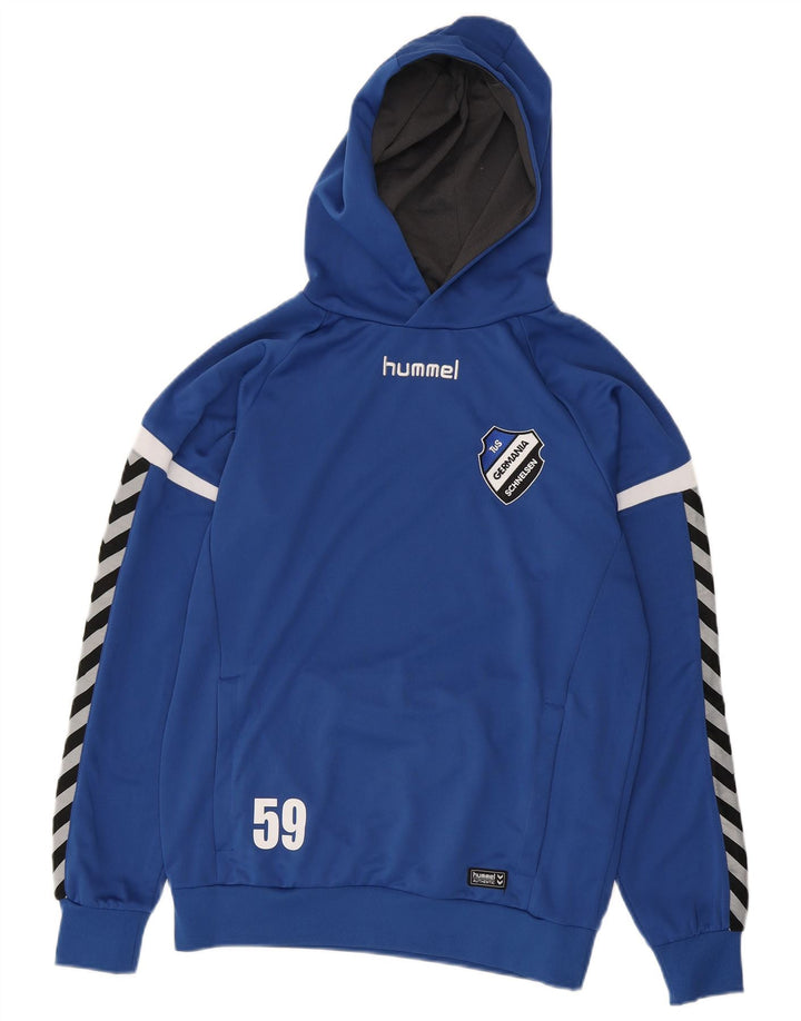 Hummel Herren-Kapuzenpullover mit Grafik, klein, blau, Polyester