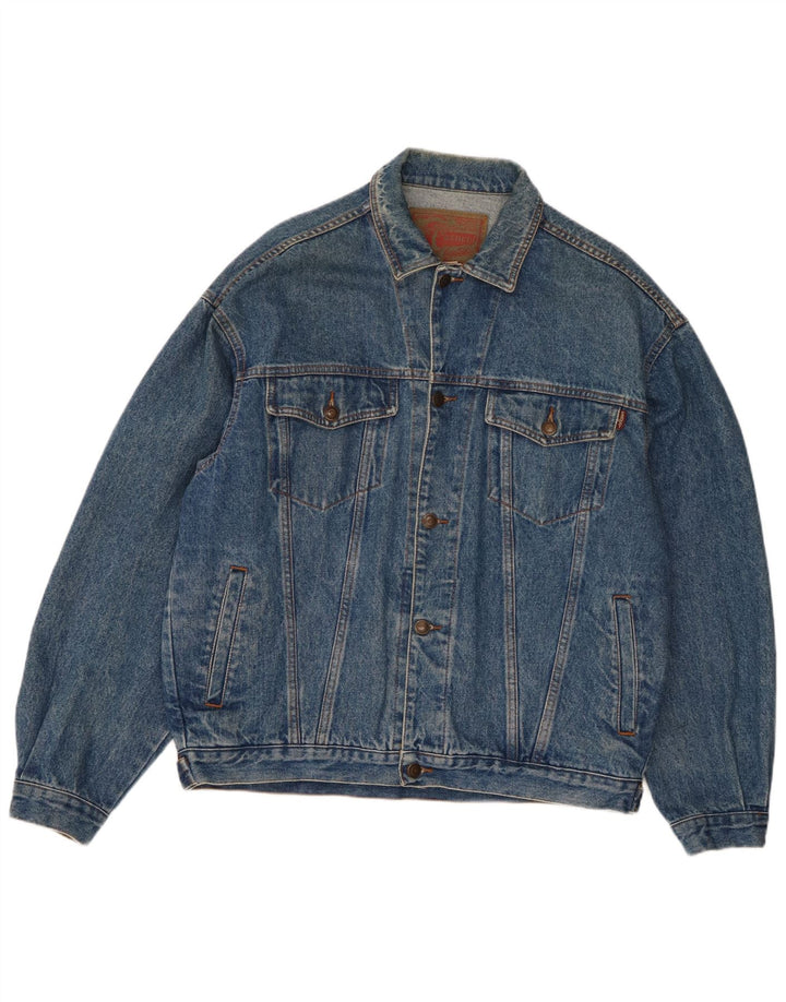 Cassuci Herren Jeansjacke UK 42 XL Blaue Baumwolle