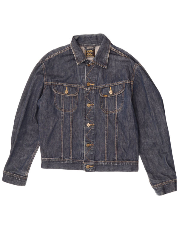 Lee Herren Jeansjacke UK 40 Große marineblaue Baumwolle