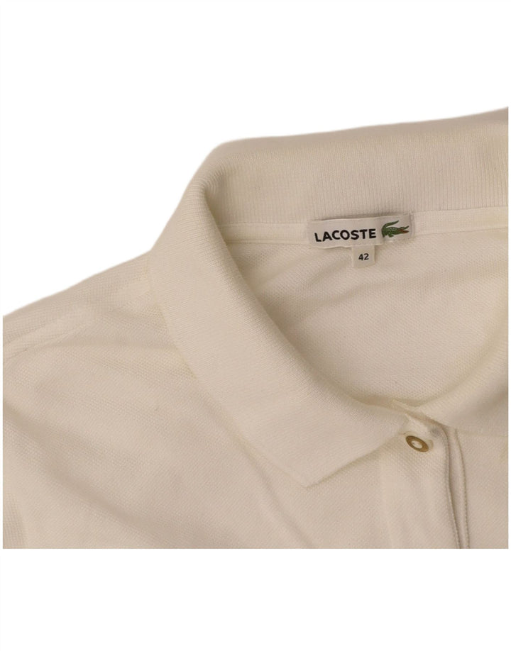 LACOSTE Damen Poloshirt Größe 42 Large Weiß