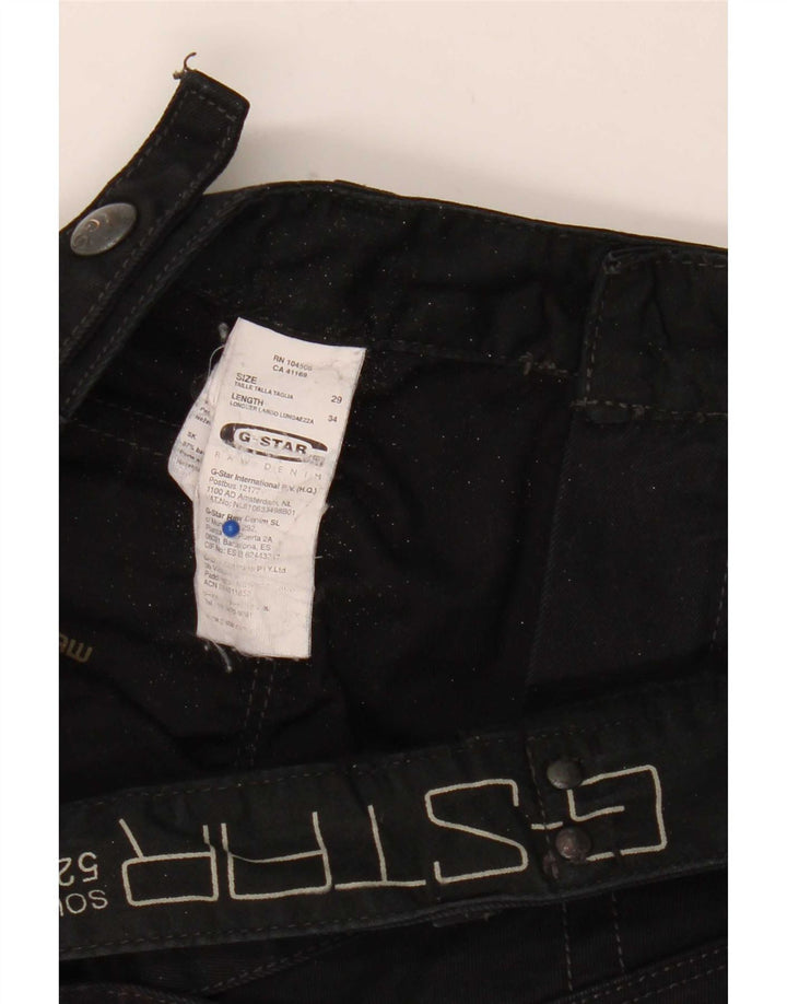 G-Star Herren Straight Jeans W29 L26 Schwarze Baumwolle
