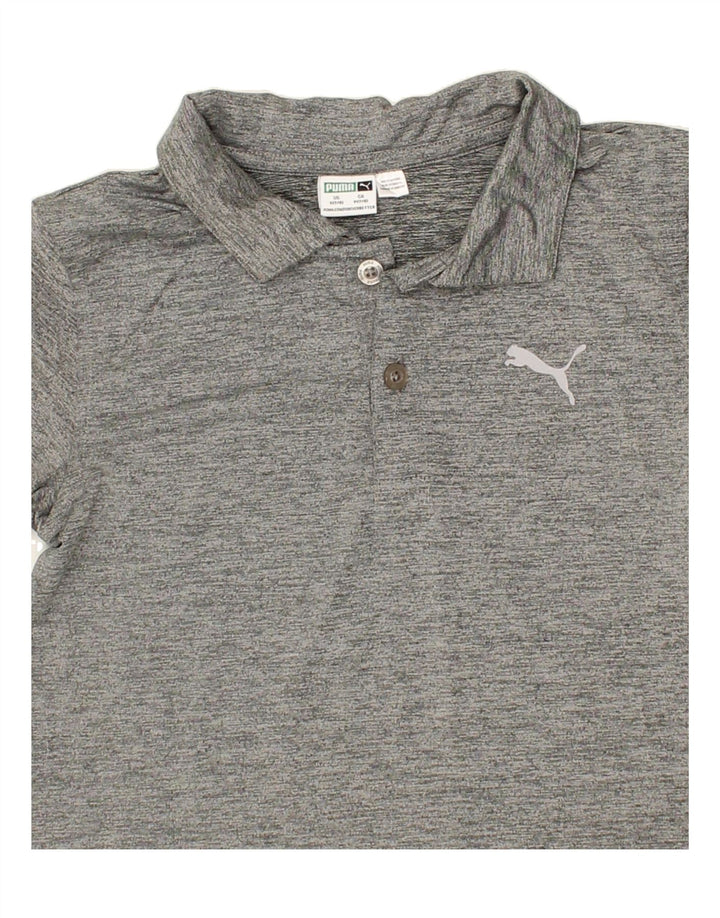 PUMA Boys Polo Shirt 7-8 Years Small Grey Flecked Vintage Puma and Second-Hand Puma from Messina Hembry 