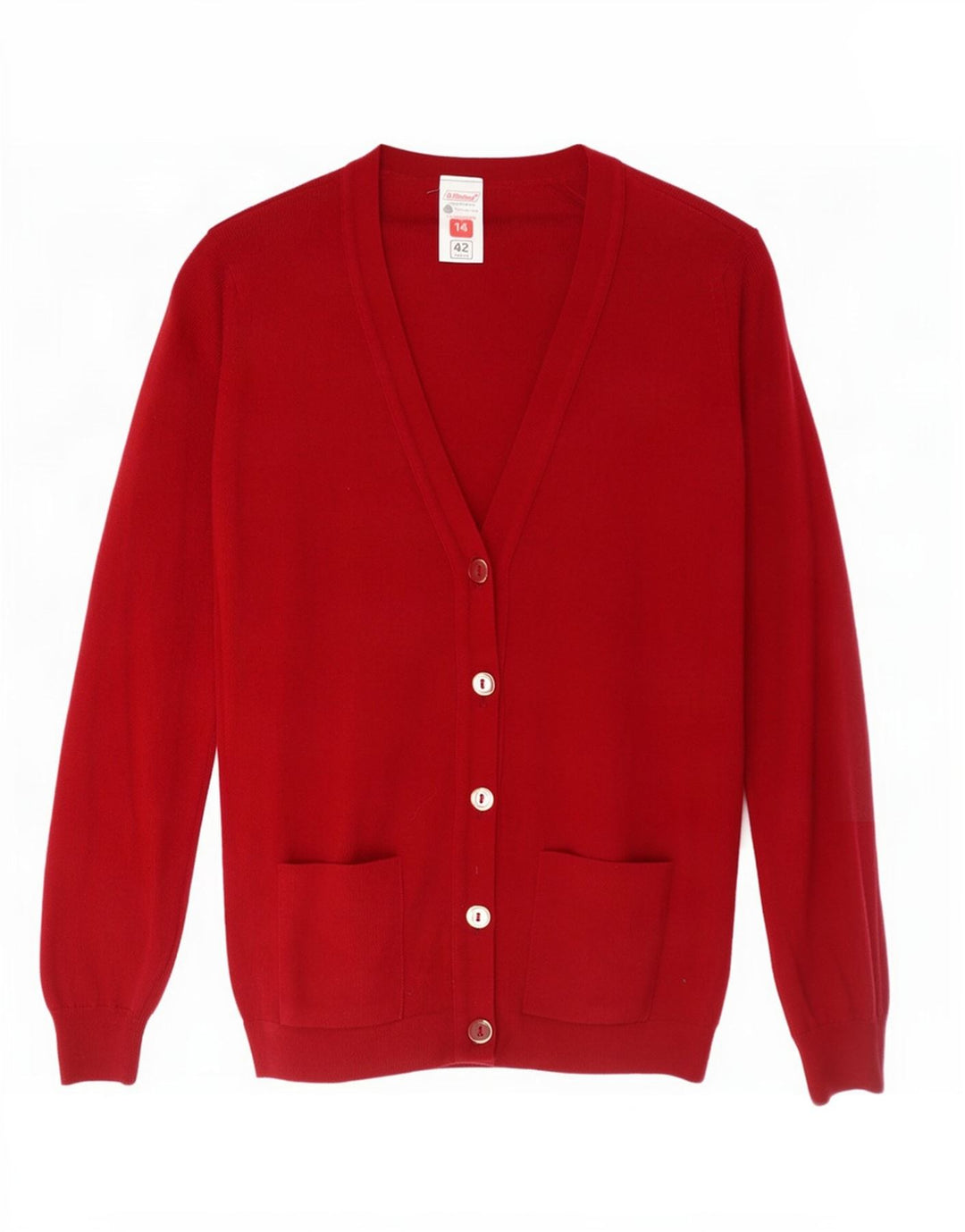 St Michael Damen-Cardigan-Pullover UK 14 Große burgunderrote Wolle